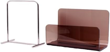 Brown Clear Acrylic Magazine Holder with Stainless Steel Handle