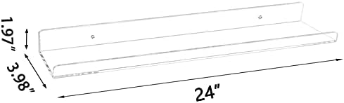 Weiai Clear Acrylic Floating Shelves Set of 4 24 Inches