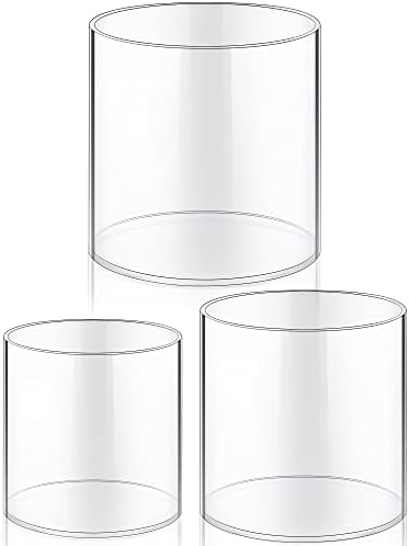 Meekoo 3 Piece Clear Acrylic Cylinder Vase Set