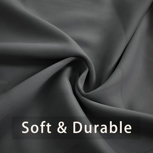 UPOPO Blackout Curtains Dark Grey 80 Inches Panel Set