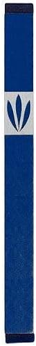 Agayof Large Mezuzah with Leaf Shin Cutout Blue