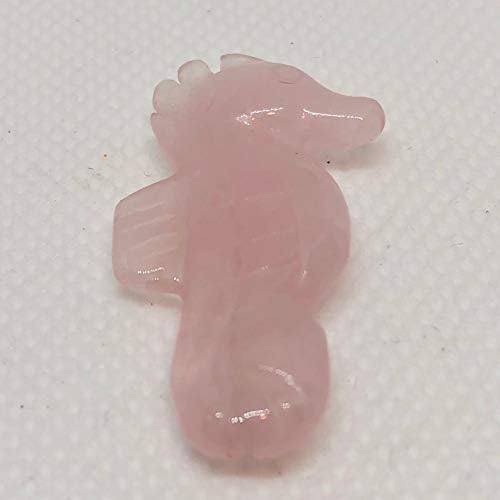 Unique Rose Quartz Carved Seahorse Worry Stone Figurine