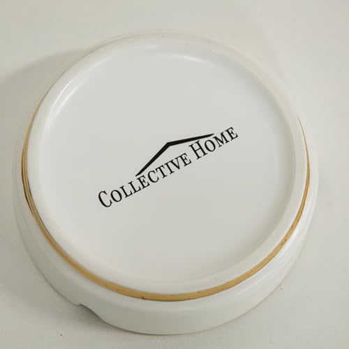 Luxurious Ceramic Ashtray with Gold Edging and Embossed Lettering