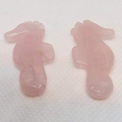 Unique Rose Quartz Carved Seahorse Worry Stone Figurine