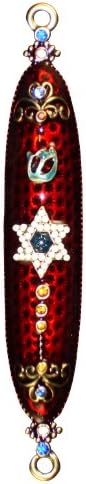 Hand Crafted Burgundy Red Jewish Mezuzah Cover