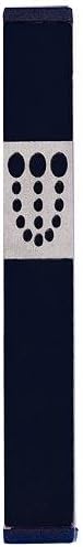 Agayof Medium Mezuzah with Dots and Shin Cut-Out Design - Black