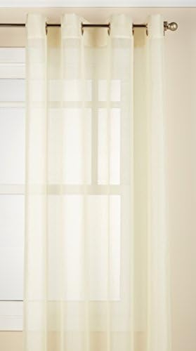 Lorraine Home Fashions Reverie Snow Voile Door Panels 60x72 Inch Eggshell