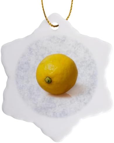 3 Inch Snowflake Porcelain Ornament - Lemon Citrus Decor