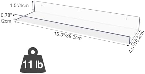 MEBRUDY 5 Pack Clear Floating Shelves for Home Storage