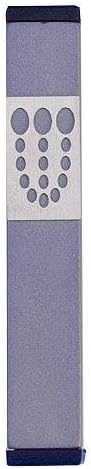 Agayof Small Mezuzah with Dots Shin Cut-Out Design - Gray