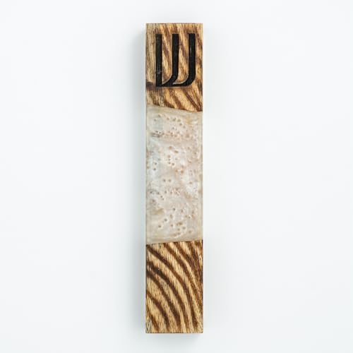 Godinger Wood Resin Mezuzah with Hebrew Symbol