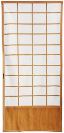 Noren Japanese Style Doorway Curtain with Shoji Pattern Print