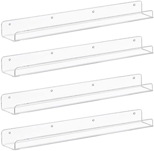 Weiai Clear Acrylic Floating Shelves Set of 4 24 Inches