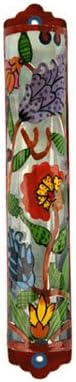 Yair Emanuel Hand Painted Flower Mezuzah