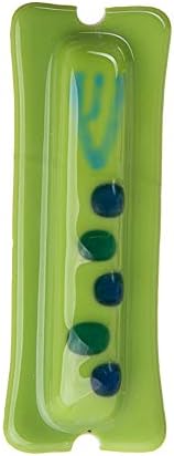 Glass Mezuzah with Blue Shin and Dots Wall Decor