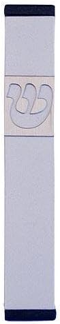 Baltinester Agayof Sharp Mezuzah with Curved Shin Cut-out Silver