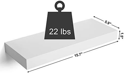 SONGMICS Floating Shelf 157 Inches White Wall Mount Shelf