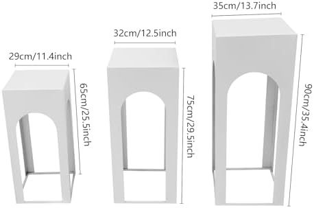 3 Pcs Square Pedestal Stands for Parties Wedding Display Stands