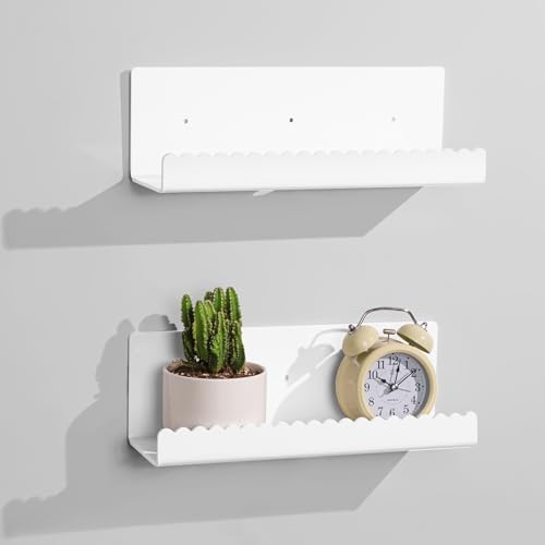 Zioffiel 2 Pack White Acrylic Floating Shelves 118 Wall Organizer