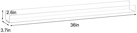 NIUBEE 36 Inch Premium Acrylic Floating Bookshelf Wall Ledge Shelf Set of 4