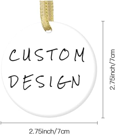 Custom Design Personalized Christmas Ornament Ceramic Photo Ornament with Text and Image