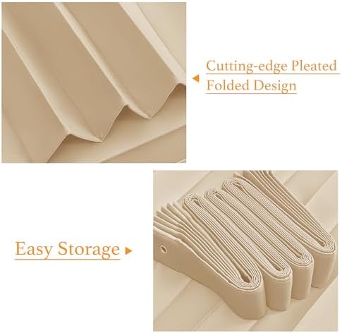 RYB HOME Biscotti Beige Grommet Curtain Panel