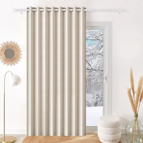 Pleated Folding Door Curtains - Blackout Panel for Bedroom Living Room Closet