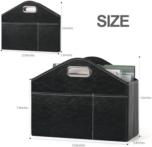 PreTidy Foldable Magazine Rack with PU Leather