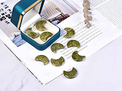 JIC Gem 10 Piece Moon Shape Unakite Crystal Set