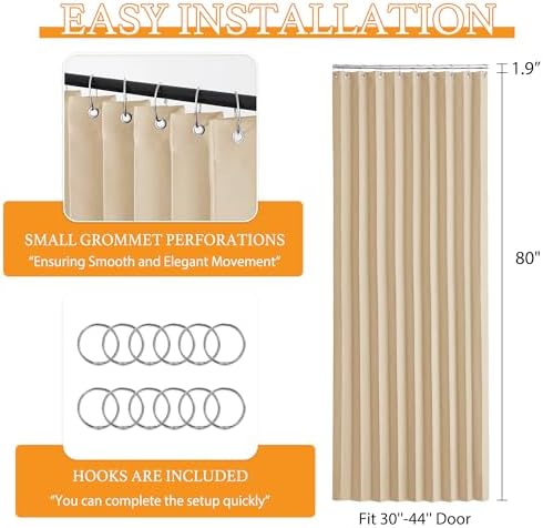 RYB HOME Biscotti Beige Grommet Curtain Panel