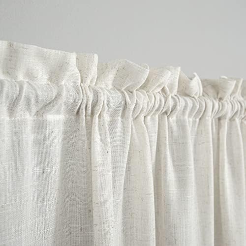KOUFALL French Door Curtain Panel 25x72 Off White Cream Beige
