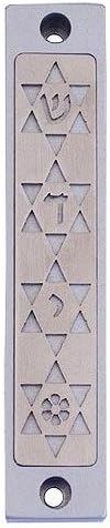 Baltinester Agayof Four Stars of David Mezuzah 2x10cm Silver