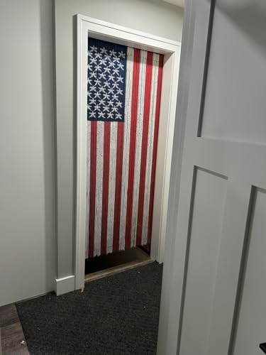 ABeadedCurtain 125 String American Flag Beaded Curtain Handmade with 4000 Beads