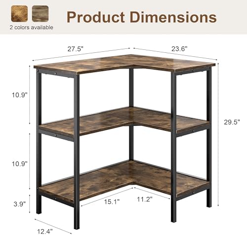 VECELO Corner Cabinet Table 3 Tier Storage Stand
