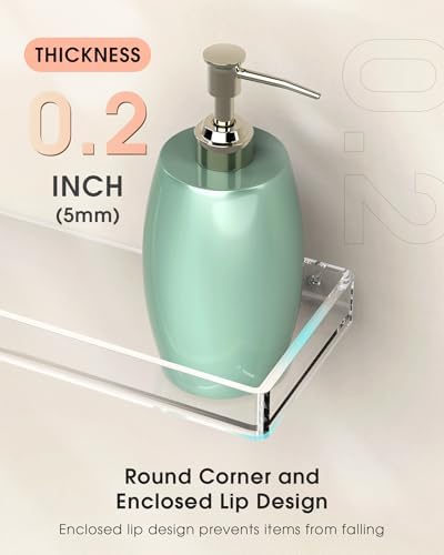MaxGear Acrylic Floating Shelves Set of 3 Wall Mounted
