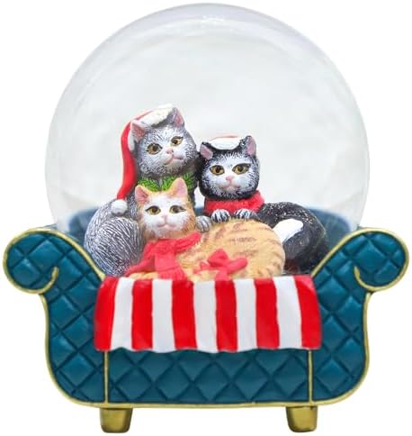 Cute Snow Globes with Cats 100MM Holiday Decor Gift