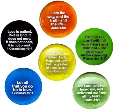 Lifeforce Glass Scripture Stones Bible Verses Set IV