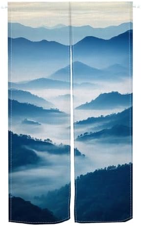 Mountain Japanese Noren Curtain for Privacy and Decor
