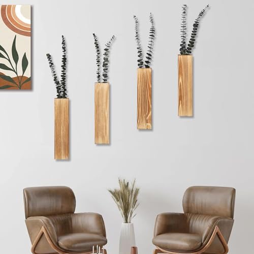 Sawoake Wooden Wall Planter Set of 4 - Modern Home Decor
