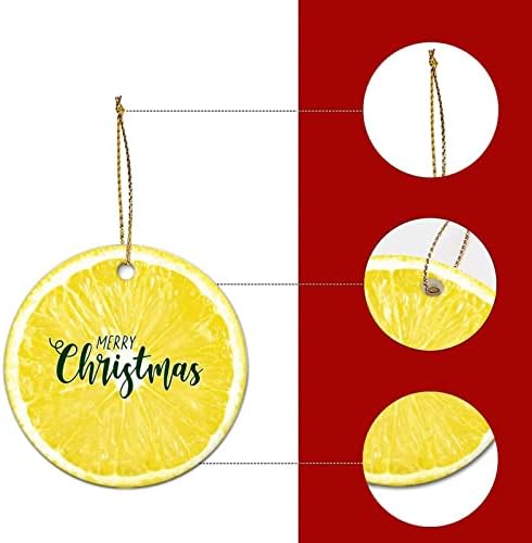 LUIJORGY 3 Inch Double Sided Printed Ceramic Christmas Ornament