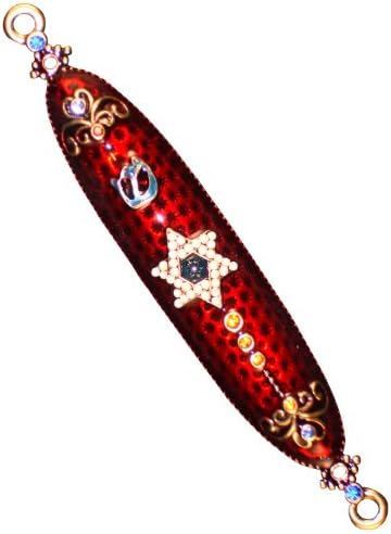Hand Crafted Burgundy Red Jewish Mezuzah Cover