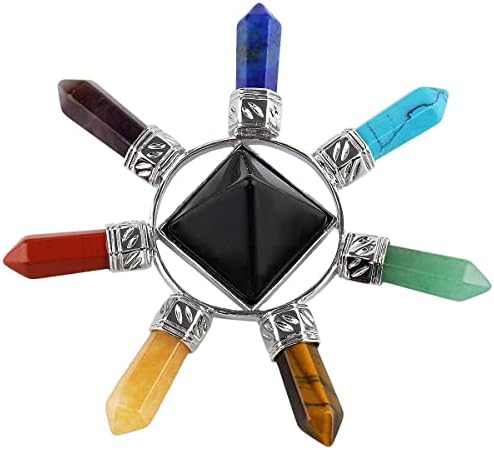 Rockcloud Pyramid Energy Generator with 7 Chakra Stones
