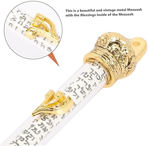 BESTOYARD Delicate Metal Mezuzah with Scroll for Home Blessing
