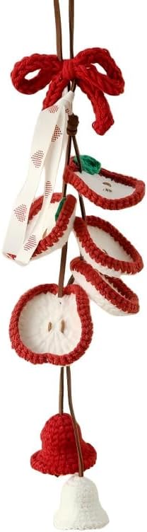 Higge Handmade Crochet Apple Slice Wind Chime Car Hanging Ornament