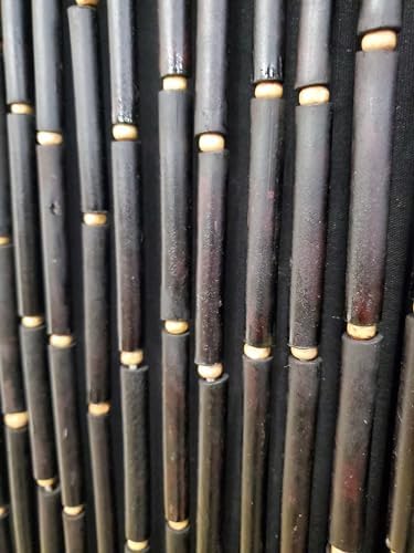 ABeadedCurtain - Black Door Beads Beaded Curtain with Bamboo Beads
