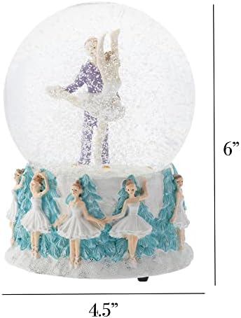 Elanze Designs Musical Snow Globe with Dancing Figurine