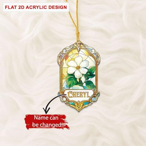 Custom Name Jasmine Hanging Ornament Personalized Acrylic Christmas Decoration