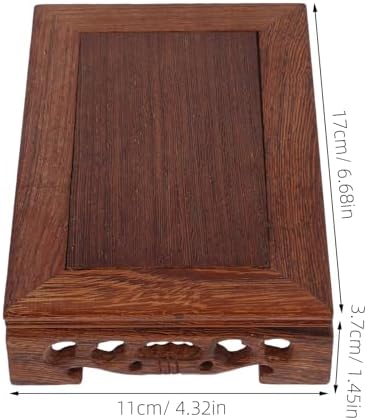 LOGOFUN Rectangular Wood Display Stand for Home Decor