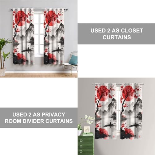Japanese Cherry Blossoms Door Curtain 34W x 80L Panel
