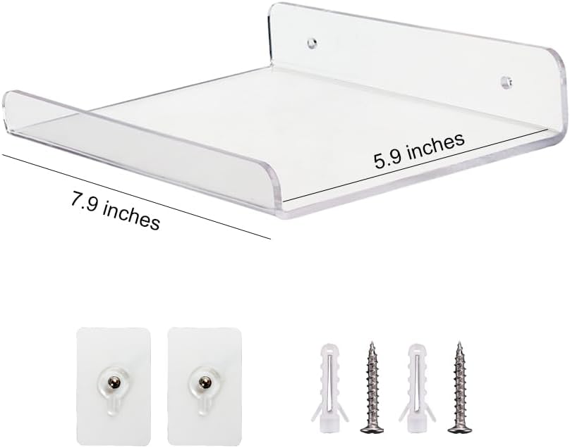ELSIER Acrylic Floating Shelves for Wall 59 Inch Deep